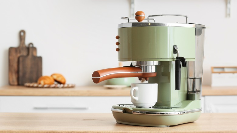coffee machine in kitchen