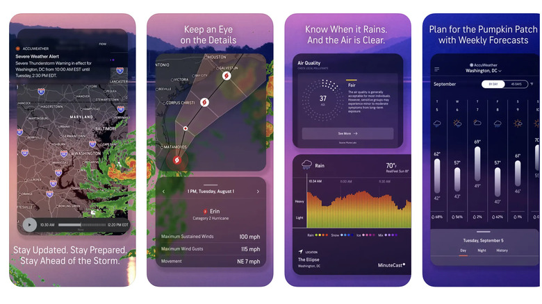 AccuWeather app screenshots