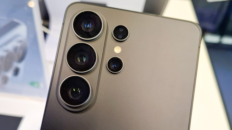 Close up of the Galaxy S26 Ultra's camera module.