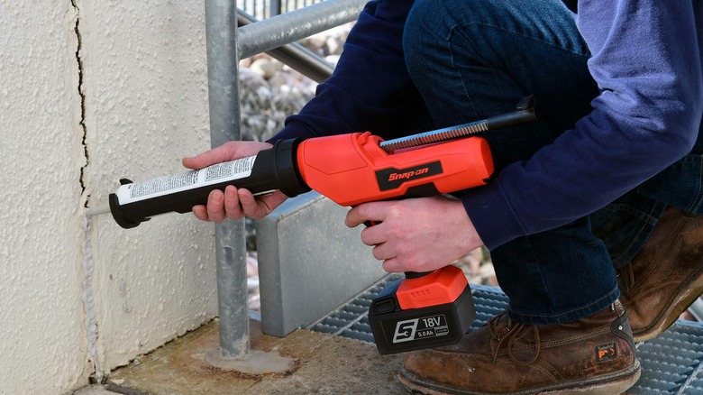 using Snap-On caulk gun