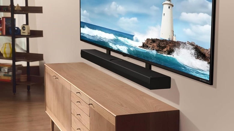 LG S70TY mounted under a TV