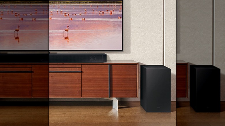 Samsung HW-Q60CF set up in a living room