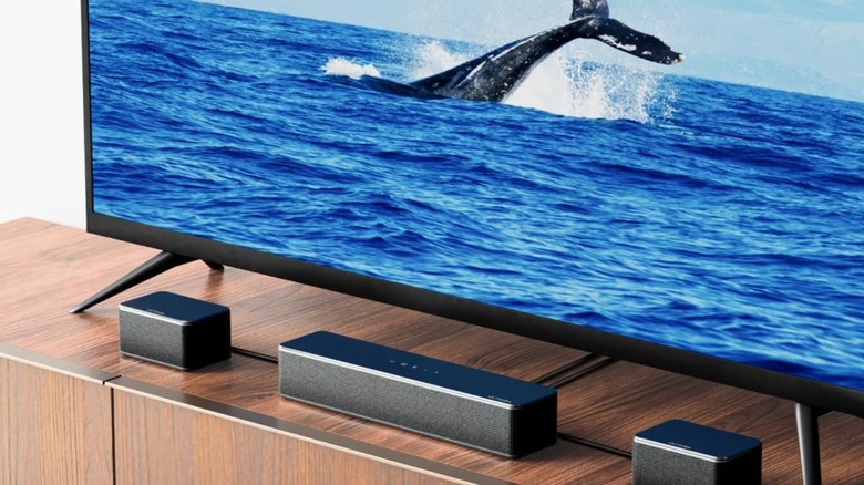 Ultimea Poseidon D70 set up under a TV