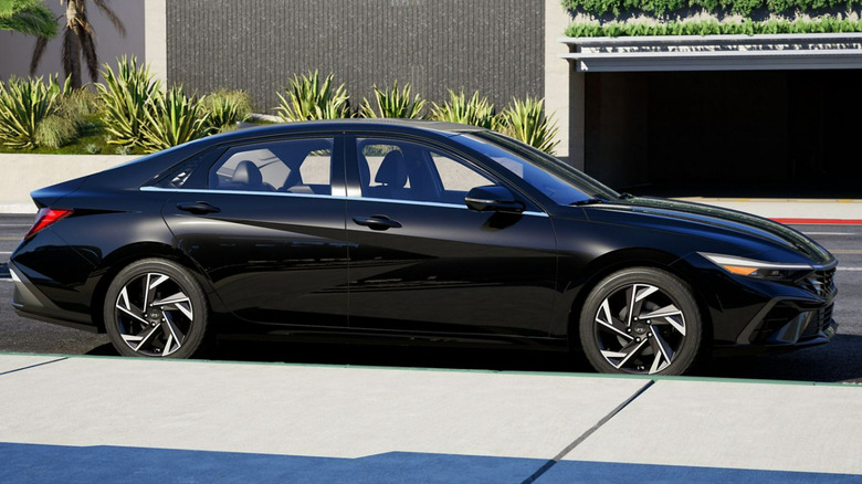 black Hyundai Elantra parked