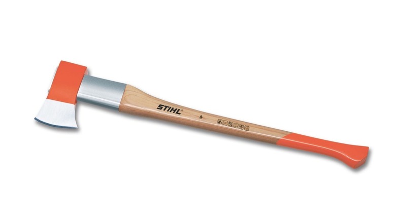 Picture of a Stihl axe set against a white background
