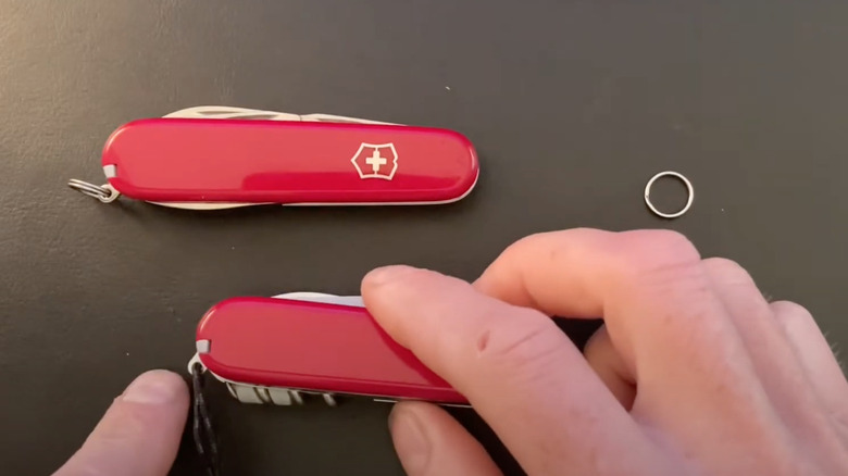 Swiss Army Knife keyring and eyelet