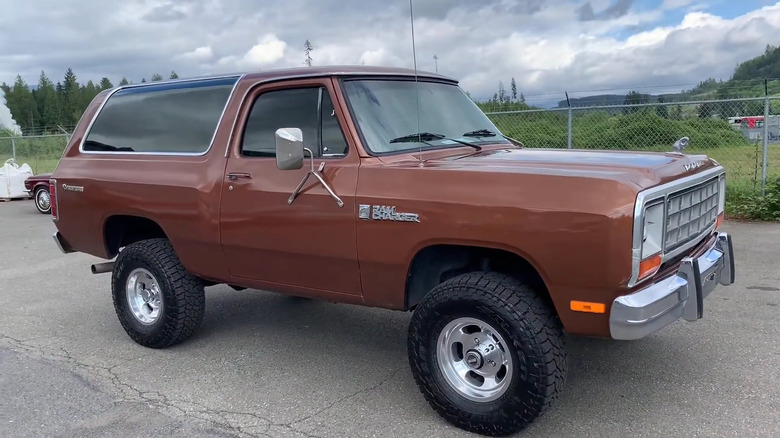 A side on shot of a 1984 Dodge Ramcharger
