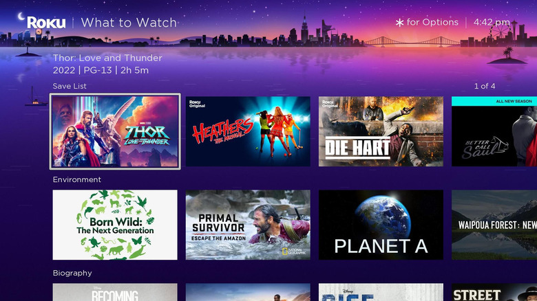 A bunch of shows to watch in a Roku save list.