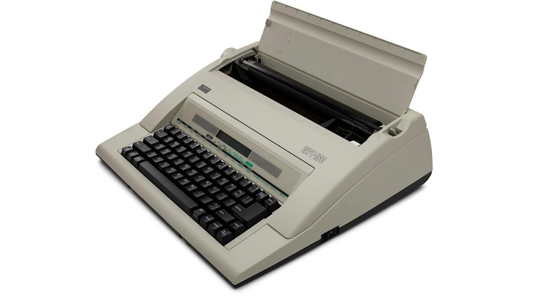 Nakajima WPT-160 Portable Electronic Word Processing Typewriter on a white background