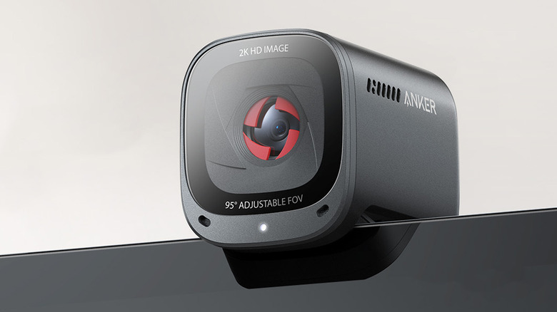 AnkerWork webcam on a monitor