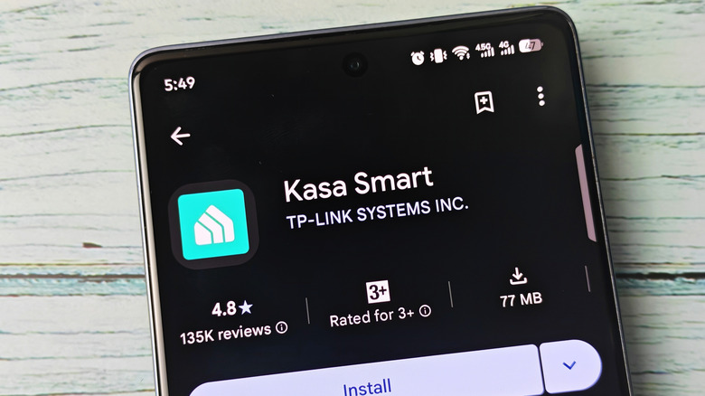 Kasa Smart app on smartphone screen