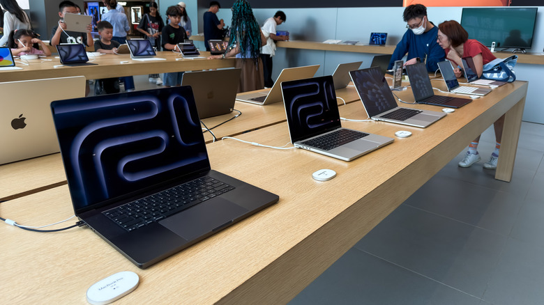Products on display at an Apple Store
