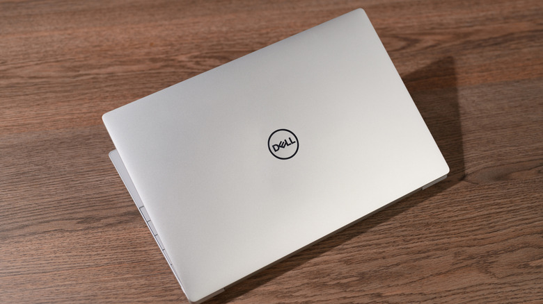 A slightly opened Dell XPS 13 Plus laptop