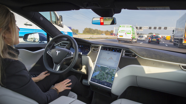 Self driving Tesla car