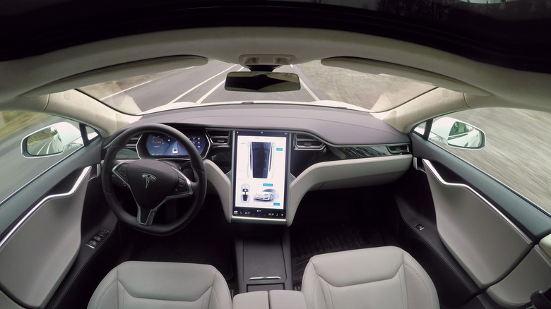 Interior of a Tesla car