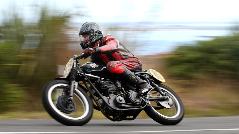 Man riding BSA Gold Star