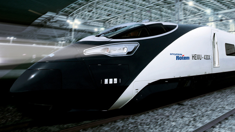 A high-speed train built by Hyundai Rotem