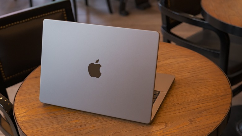 MacBook Pro open on table