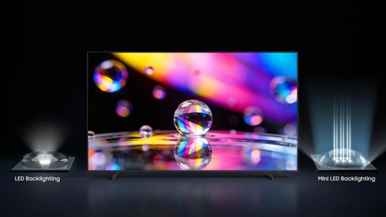 Samsung mini-LED TV with diode demo