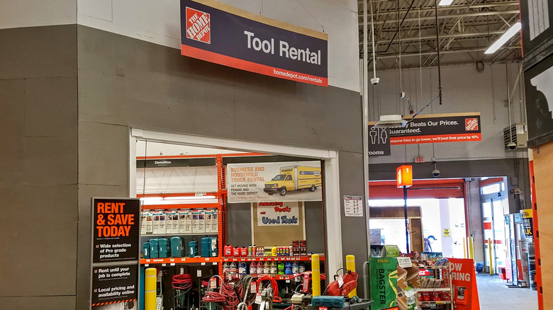 Rental area at Home Depot store