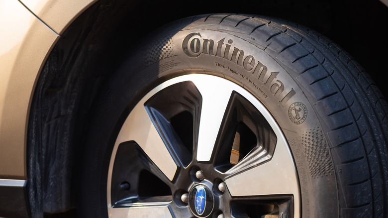 ContiMaxContact MC5 tire on a Subaru car