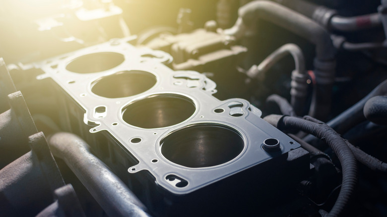 Image of head gaskets of an old turbocharged car