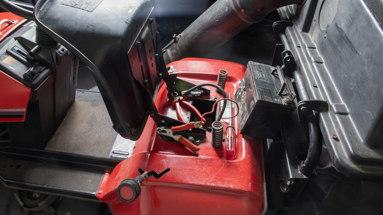 battery on a riding mower