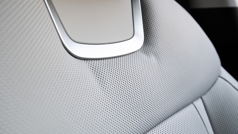 Close-up view of a ventilated seat in a 2025 Hyundai Tucson Hybrid