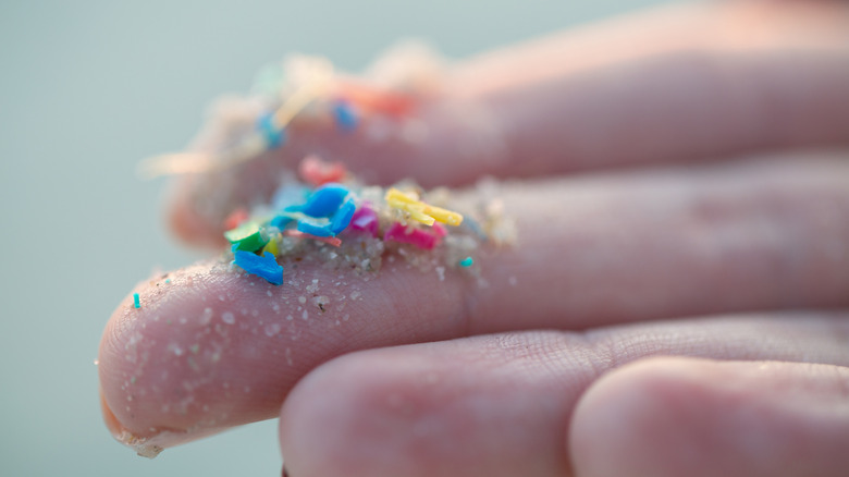 Small pieces of broken down plastic