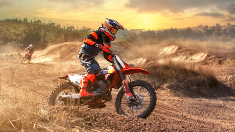 Off-road bike in desert setting
