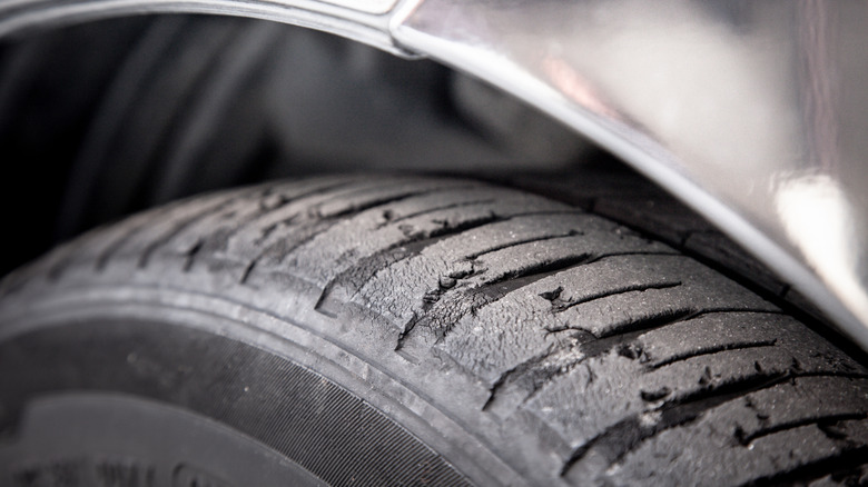 An image showing a tire that is worn off