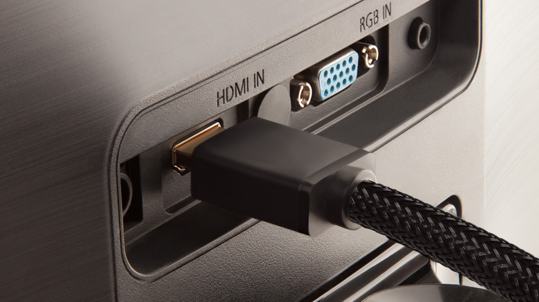 Cable connected to monitor