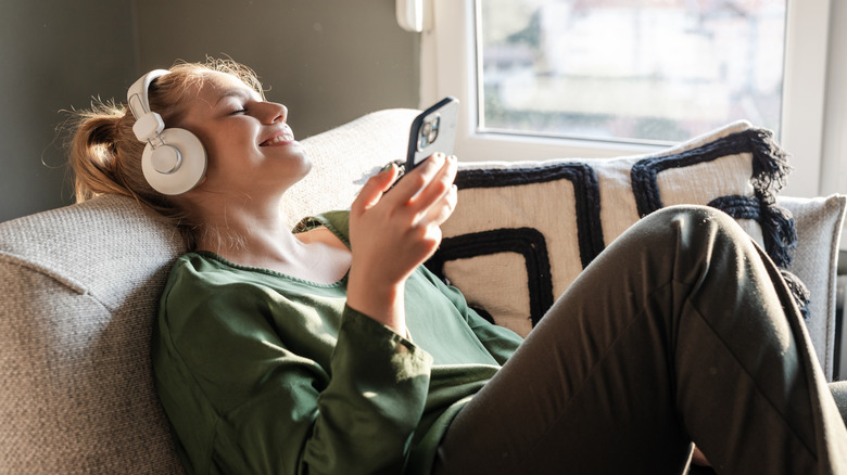 Woman listening to music 