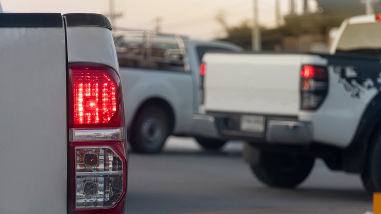pickups stopped and braking