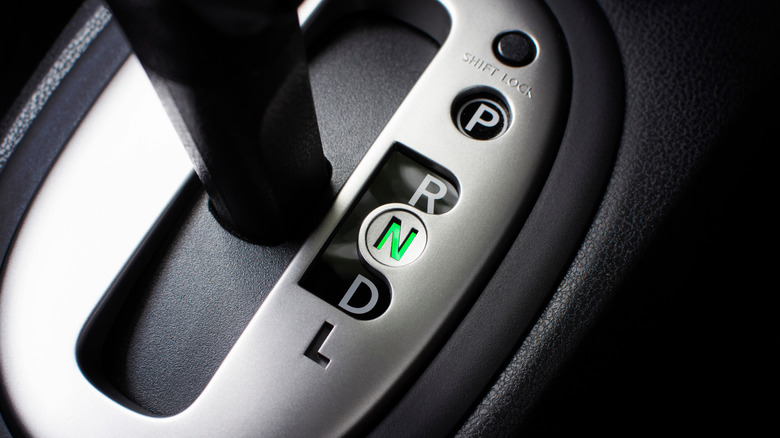 Car gear shifter in Neutral position