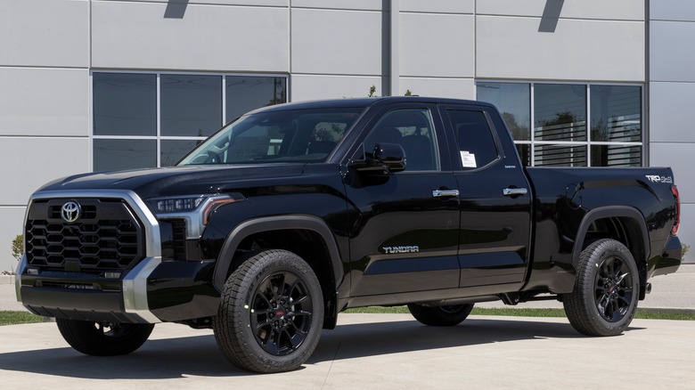 Black Toyota Tundra outside