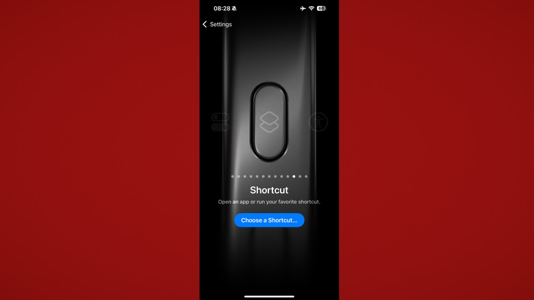 Action button settings on iPhone