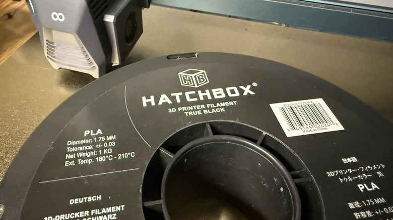 Hatchbox filament on top of an Elegoo 3D printer