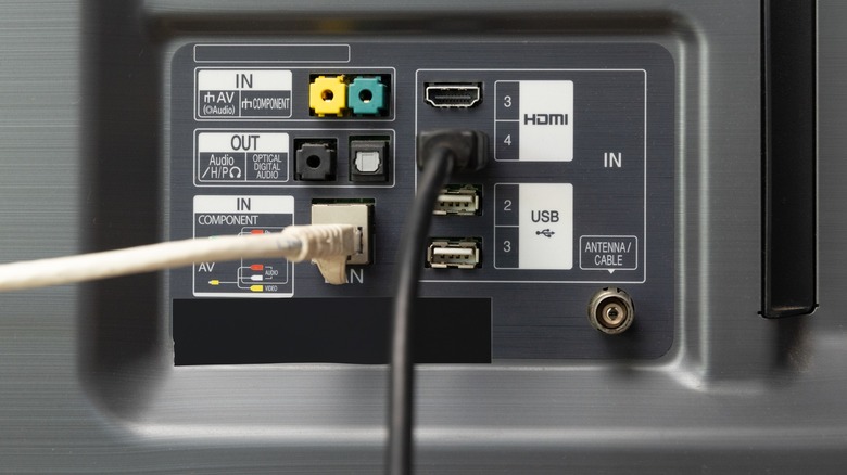 The back panel of the TV