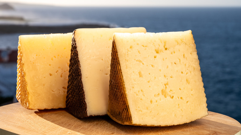 Assortment of hard cheeses