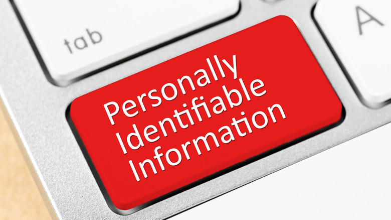 red keyboard button with the text "Personally Identifiable Information"