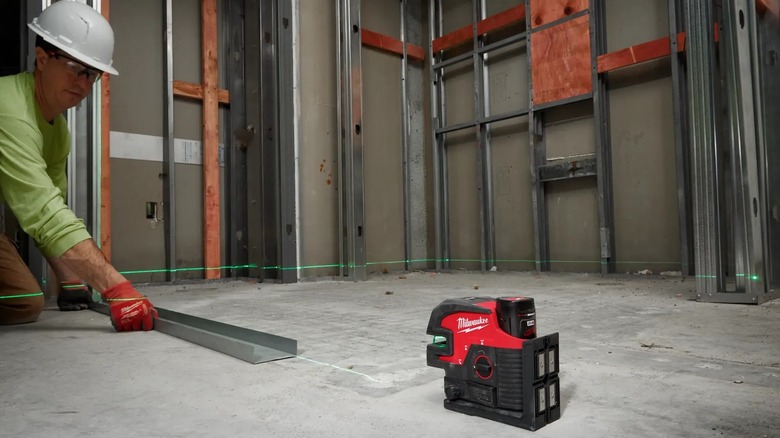 using M12 laser level during building project