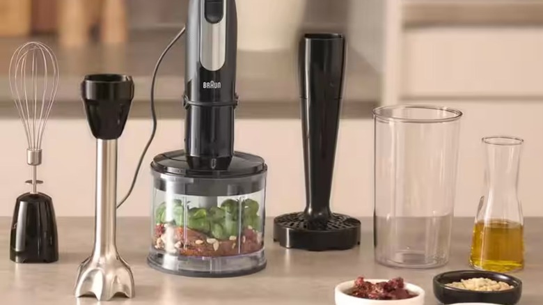 Braun MultiQuick 5 Pro Immersion Blender pieces on counter