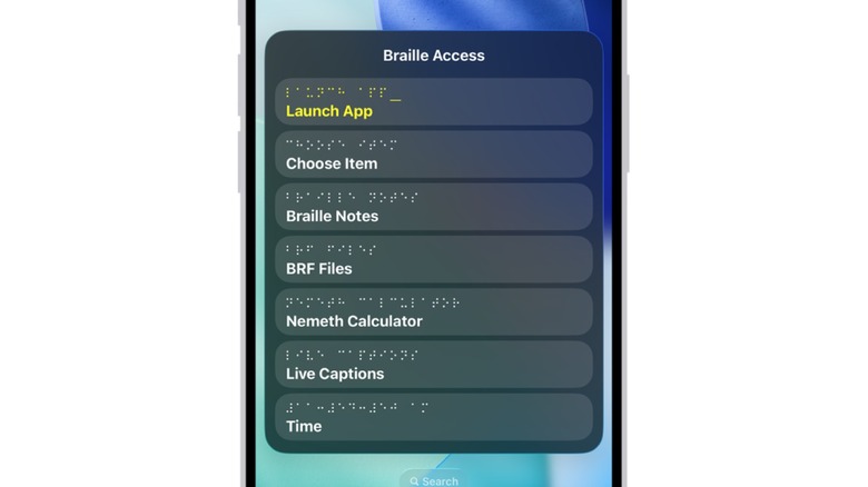 iOS 26 Braille Access sharing information about iPhone