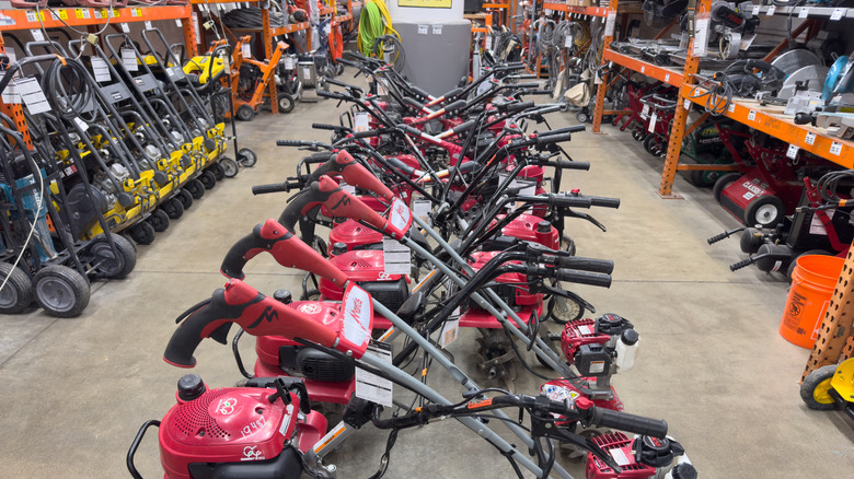 Heavy-duty tools inside a Home Depot store