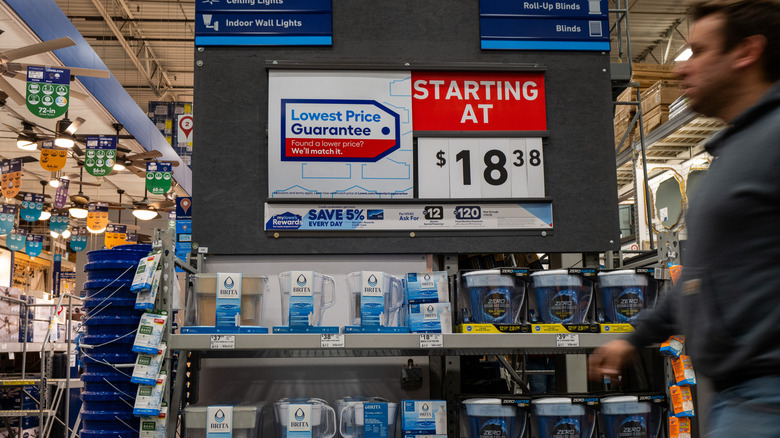 Lowest Price Guarantee sign in Lowe's store