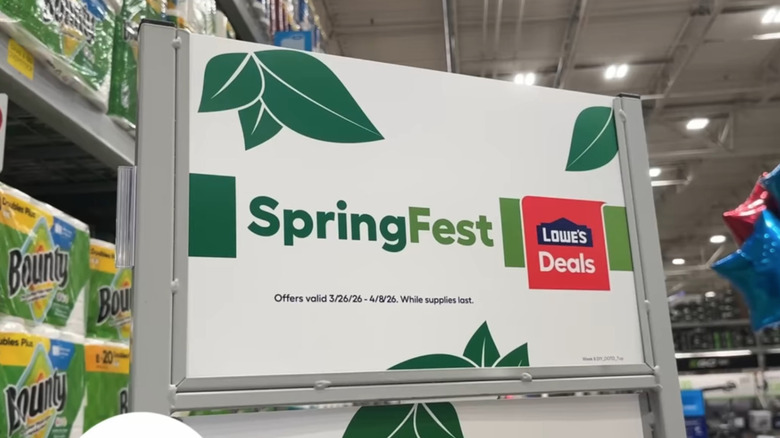 Seasonal sale being advertised at Lowe's