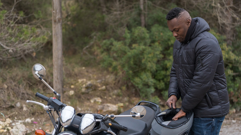 Motorcyclist with jacket