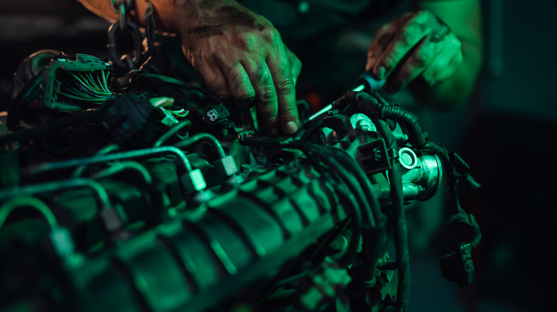 Engine repair work