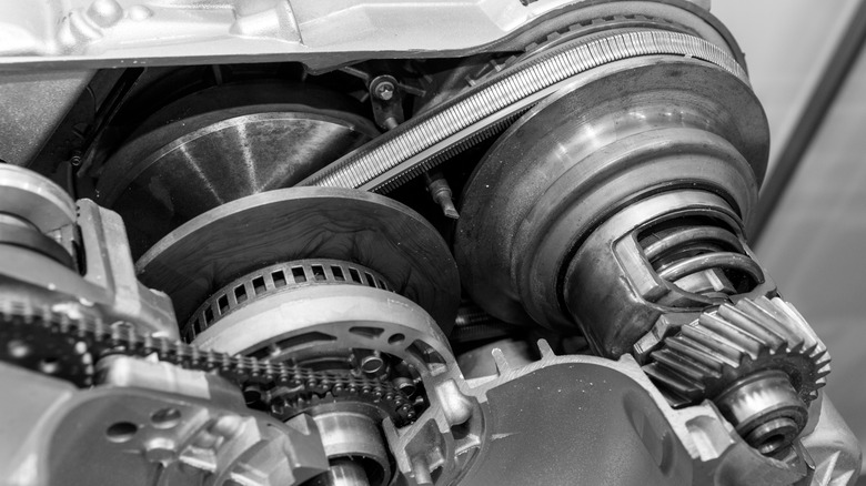 A CVT transmission with a steel belt